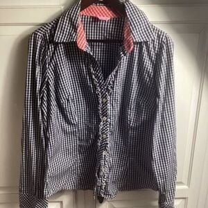 Lilly Pulitzer Womens American Gingham Button Down Shirt Sz 10